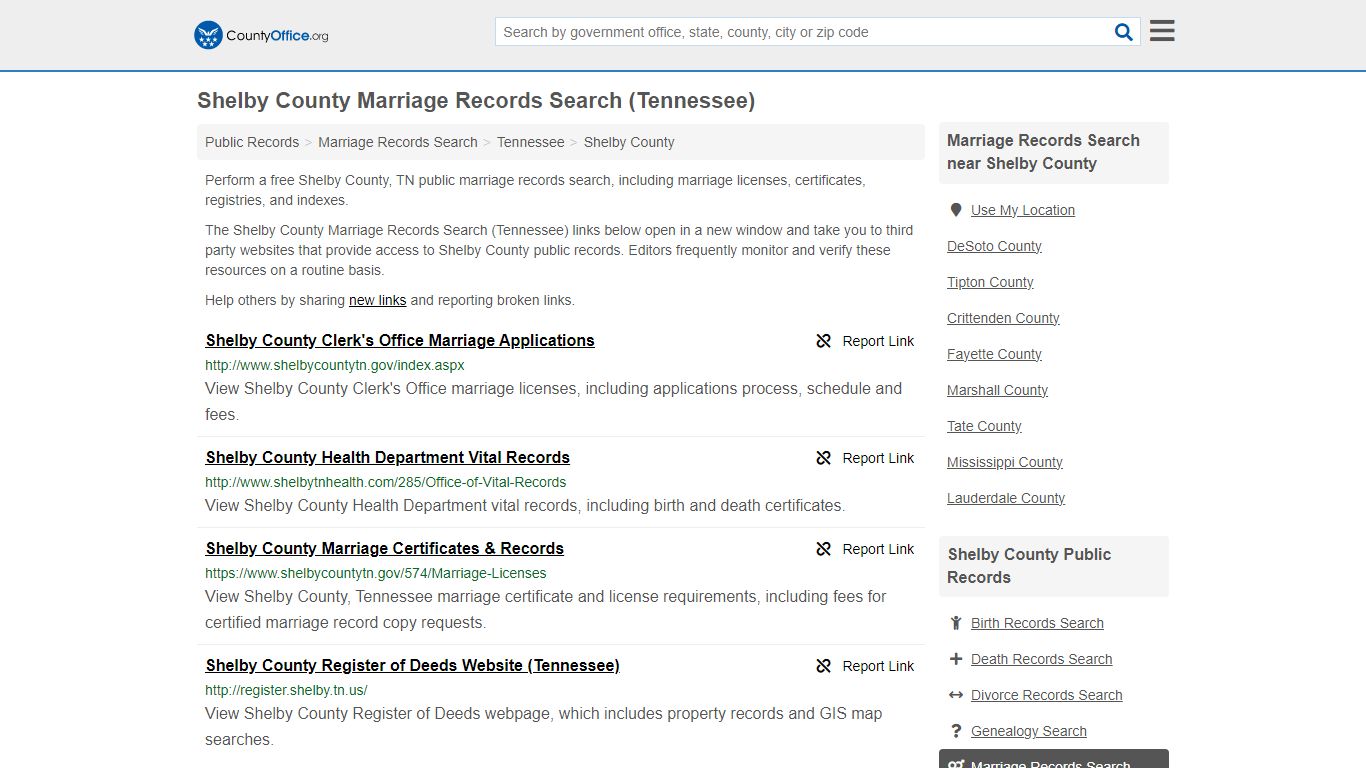 Marriage Records Search - Shelby County, TN (Marriage Licenses ...